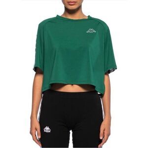 Kappa Banda Atum Boxy T-shirt size Small Green Athleisure Slightly Cropped